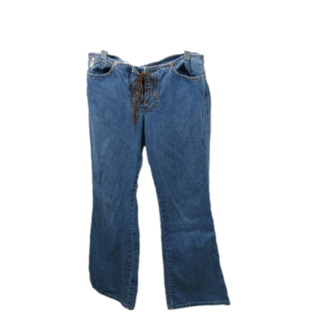 Guess Low Rise Tie Front Flare Jeans Size 29